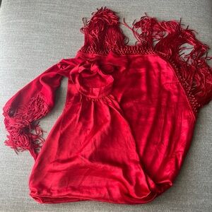 Boohoo Premium Satin Tassel Halterneck Midi Dress Size 10